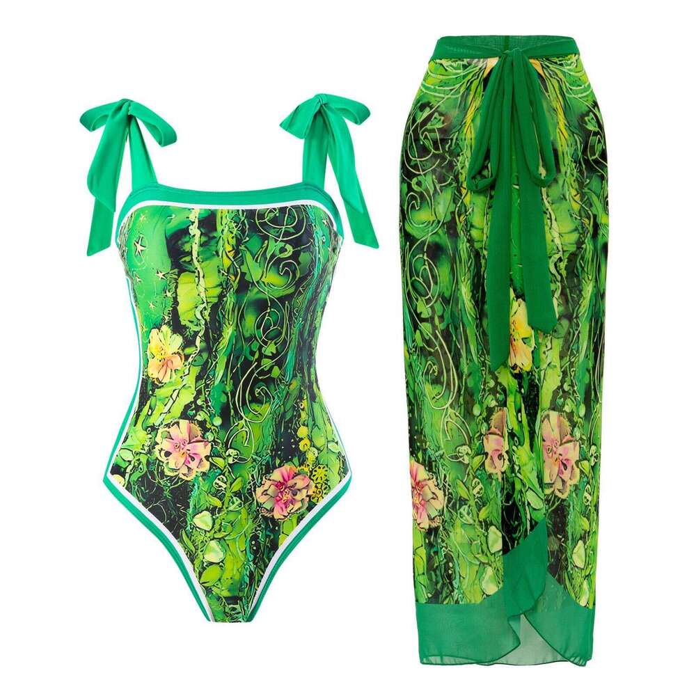 Swimsuit for women European and American one-piece retro swimsuit selling hot item a h k set 2025 temperament versatile new trend clothing ins