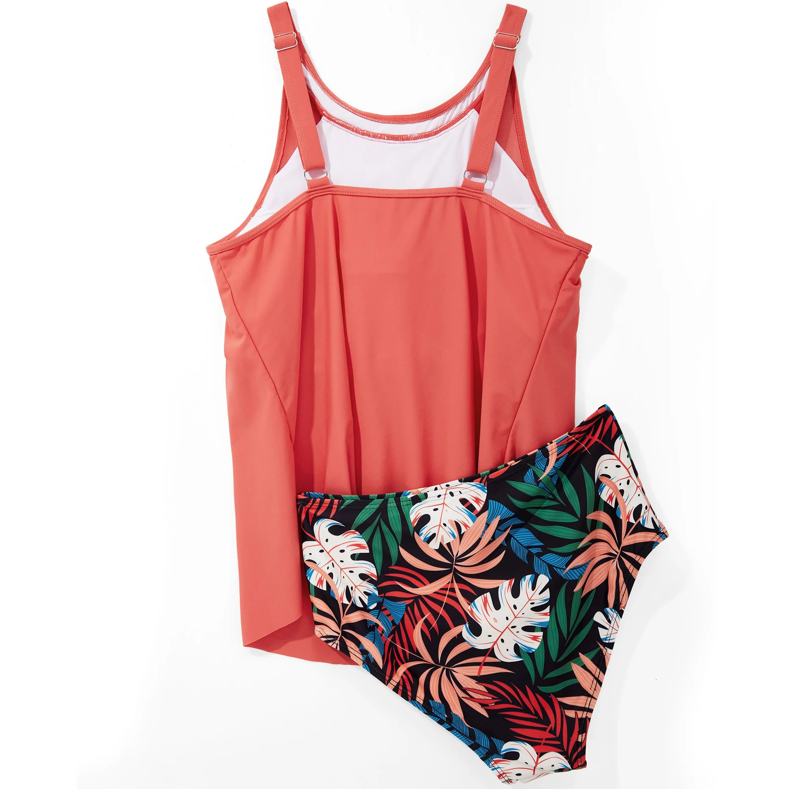 Printed Flower Tankini Set Women Swimwear Vest Bra Female Bikini Beach Set Beachwear 2 Piece XL Size Bikini Set Female 250509
