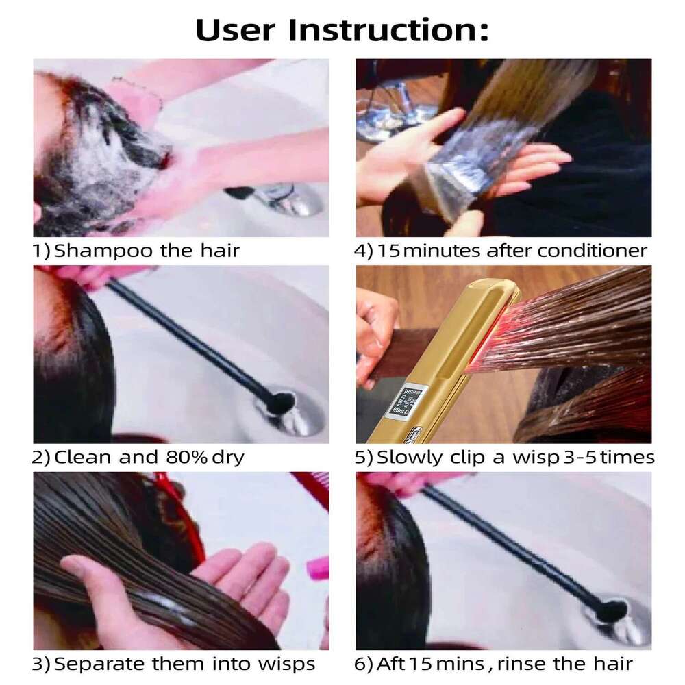 Cold Care Ultrasonic Infrared Straightener Professional Flat Iron Hair Treament Styler Therapy Conditioning Tools