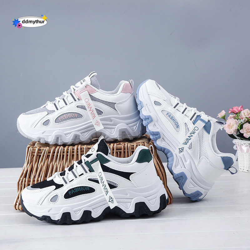 Instagram Korean Edition Dad 2024 Spring and Autumn New Student Sports Women's Trendy Elevated Mesh Casual Shoes Q7811 ddmythur