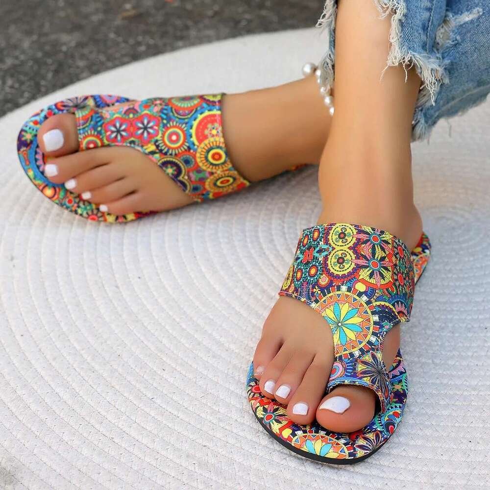 Bohemian wer Pattern Sandals Casual Lightweight Shoes Flip ps Fashion Big Size Slippers Home Slides Women