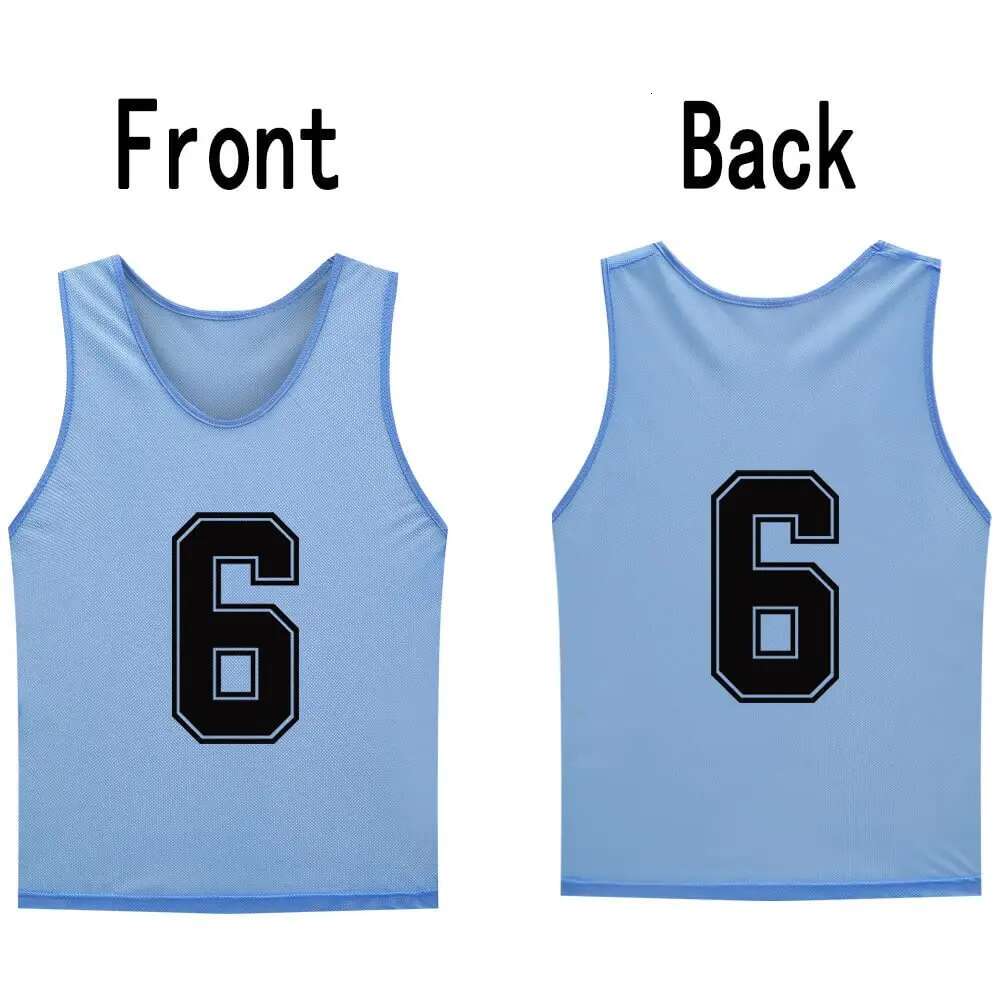 12 PCS Adults Soccer Pinnies Quick Drying Vest Youth Sports Basketball Football Team Jerseys Training Numbered Top Suit