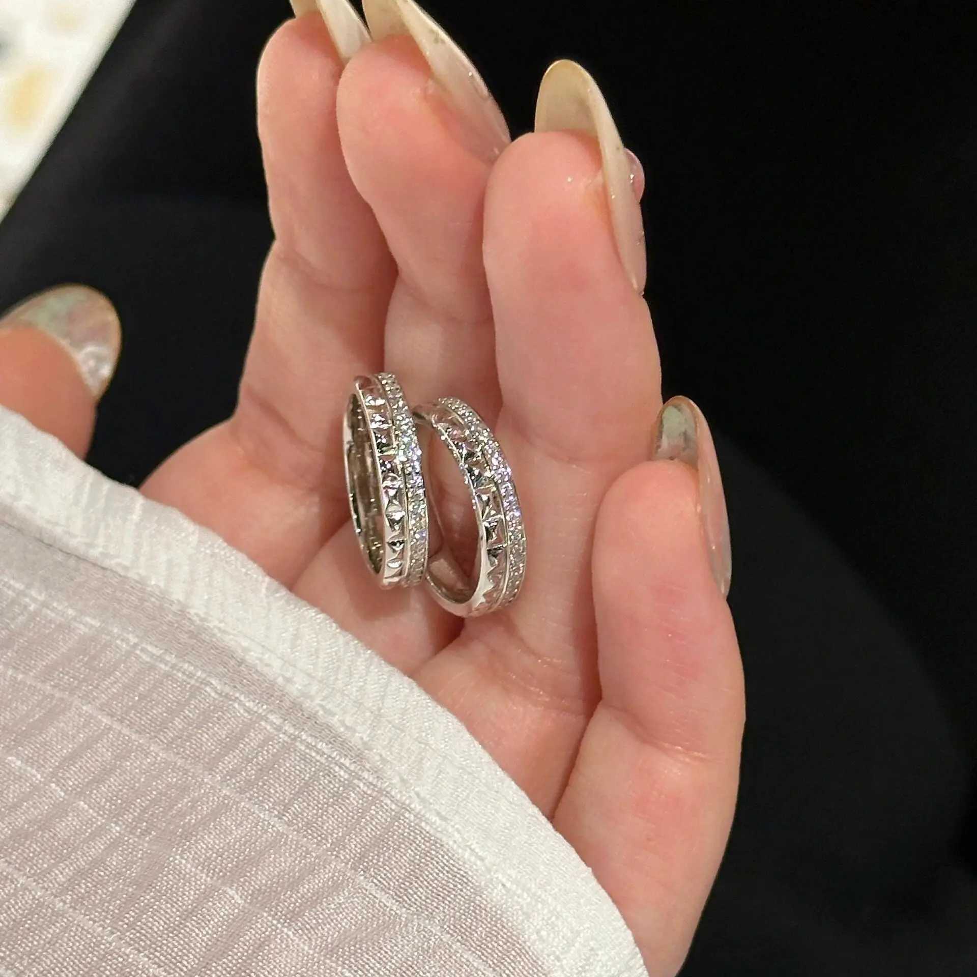 925 Sterling Silver High Quality Jewelry Geometry Zircon Adjustable Rings For Women Engagement Wedding Accories JewelleryXJ250514