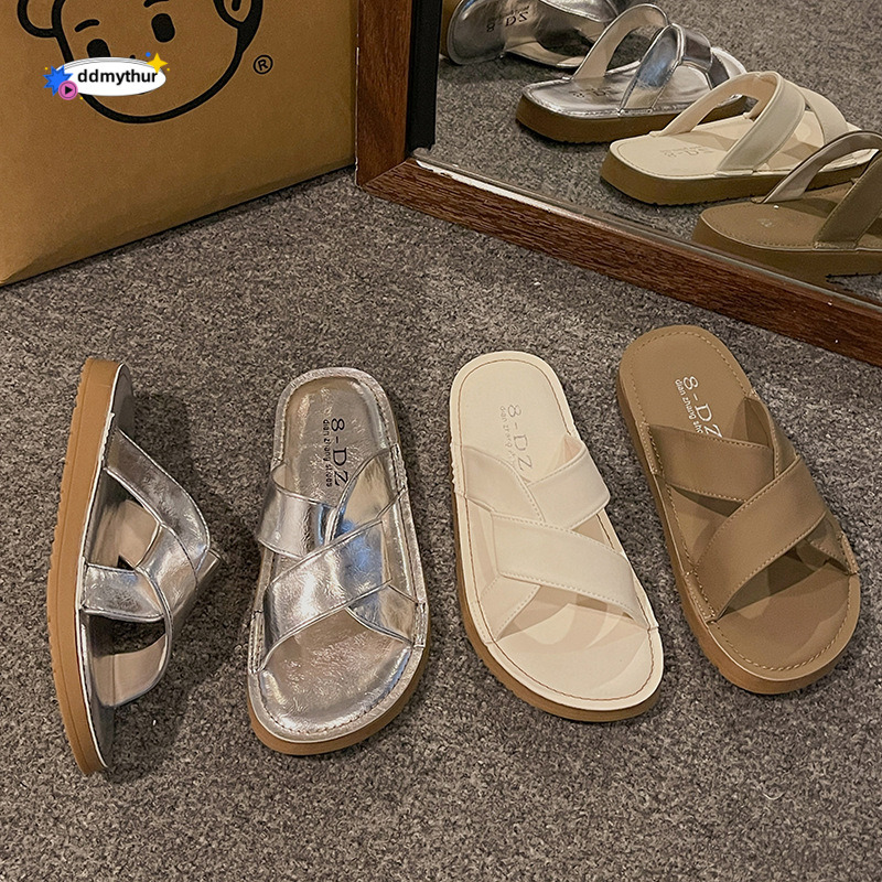 Design sense: Pregnant women's shoes look high-end, fashionable, versatile, and simple. Women's summer casual one-piece Roman slippers ddmyt