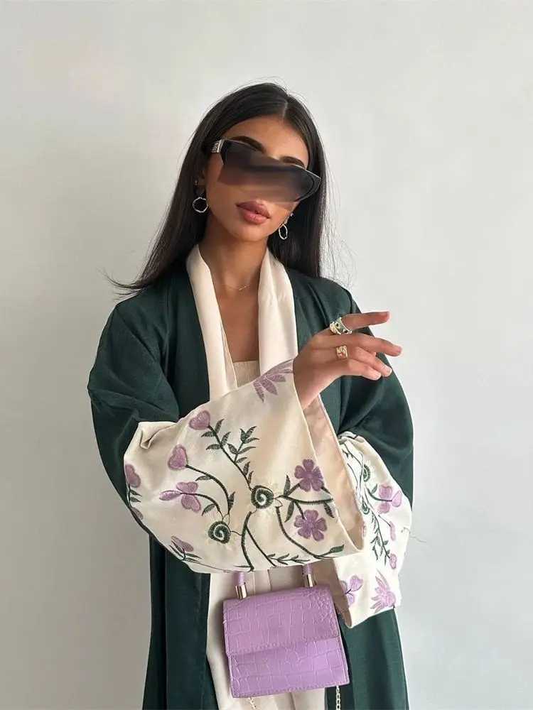 Abayas Muslim Women Open Kimono Abaya Damen Dubai Elegant Luxury Kaftan Modest Dress Islam Caftan Marocain Robe Femme Musulmane X250514