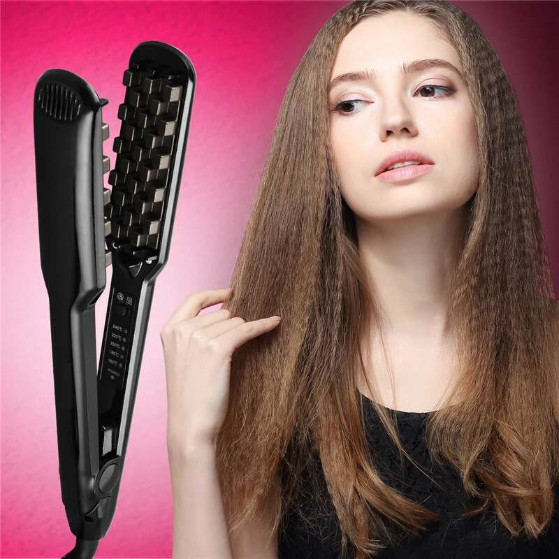 Ceramic 3D Grid Crimper Professional Volumizing Curling Corn Perm Fluffy Splint Flat Iron Hair Styling Tools