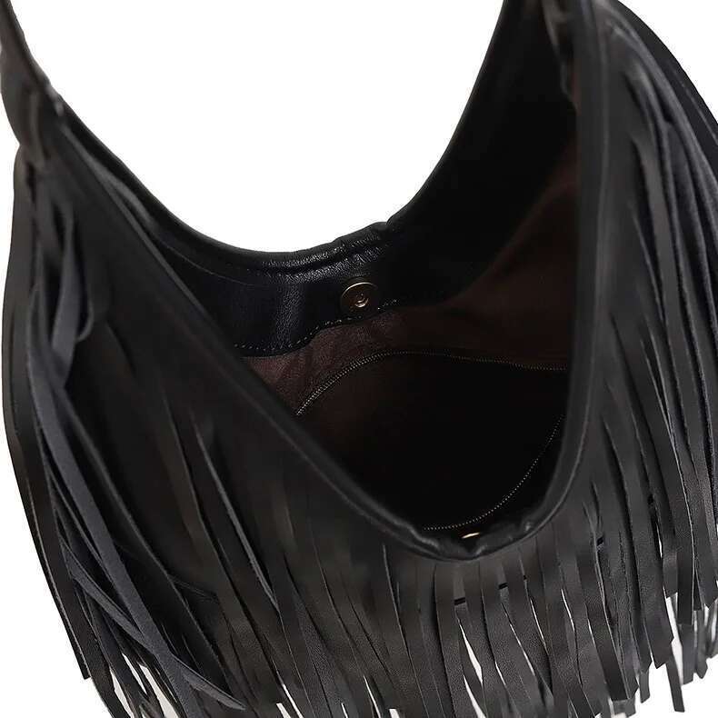 Long Tassels Women handbag Fashion Shoulder Bags for ladies hand Soft PU leather casual hobos armpit bag female Tote