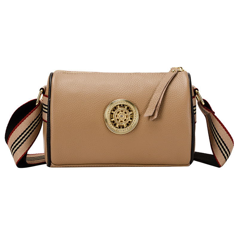 Top Quality New Free Designer Bag Made Of Genuine Leather For Women 2025 New Rotating Top Layer Cowhide Crossbody Bag Wide Shoulder Strap Pillow Bag