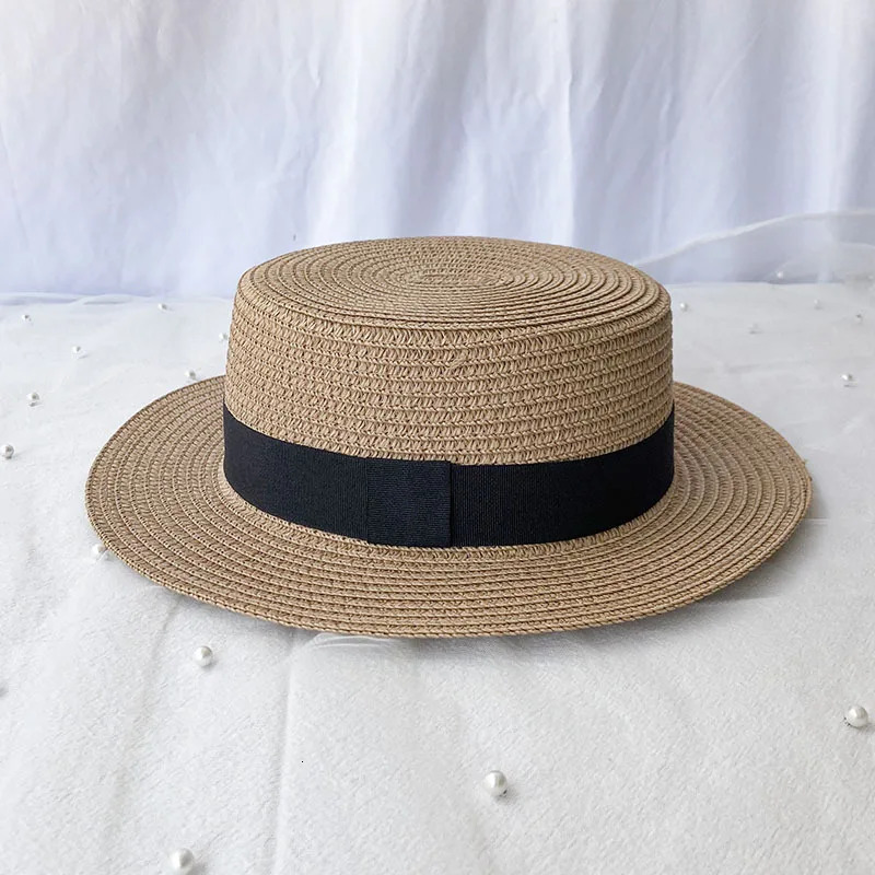 Korean Summer Mens and Womens Top Hats Straw Hats Sunshade Sunscreen Hats Beach Vacation Travel Hat 250514