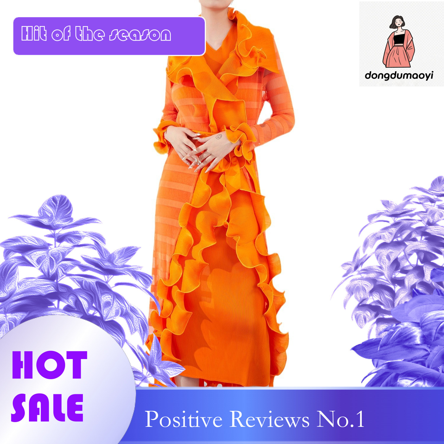 dongdumaoyi Wrinkled for women autumn and winter lace socialite high end party dress new long