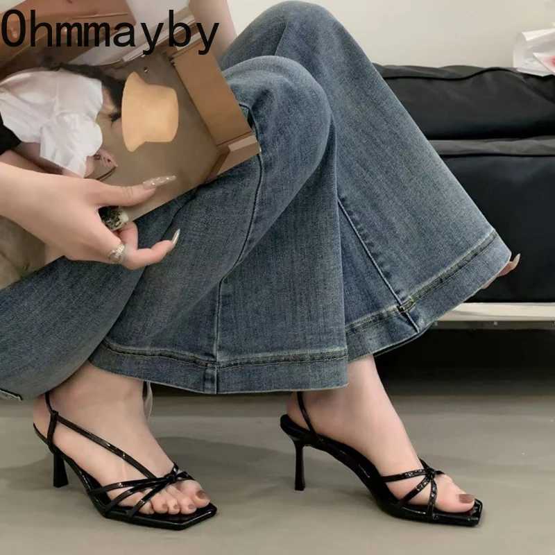 Summer High Heel Women Sandals Fashion Narrow Band Open Toe Dress Shoes Womens Evening Party Nude Pumps W250514