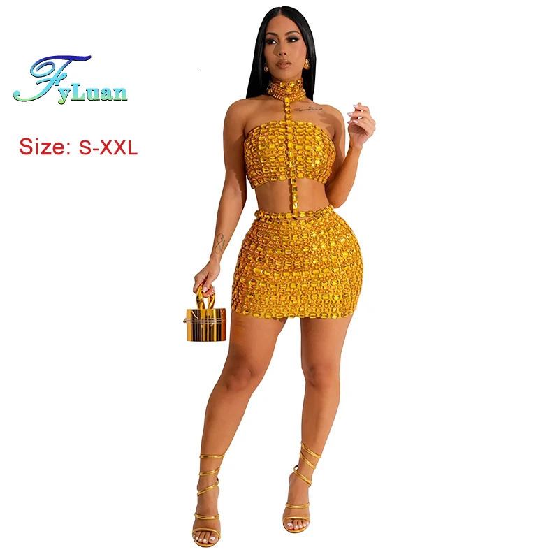 Fashion Mesh Perspective Women Short Skirt Set Solid Color Top And Tight Fitting Mini Package Hips Two Piece 250514