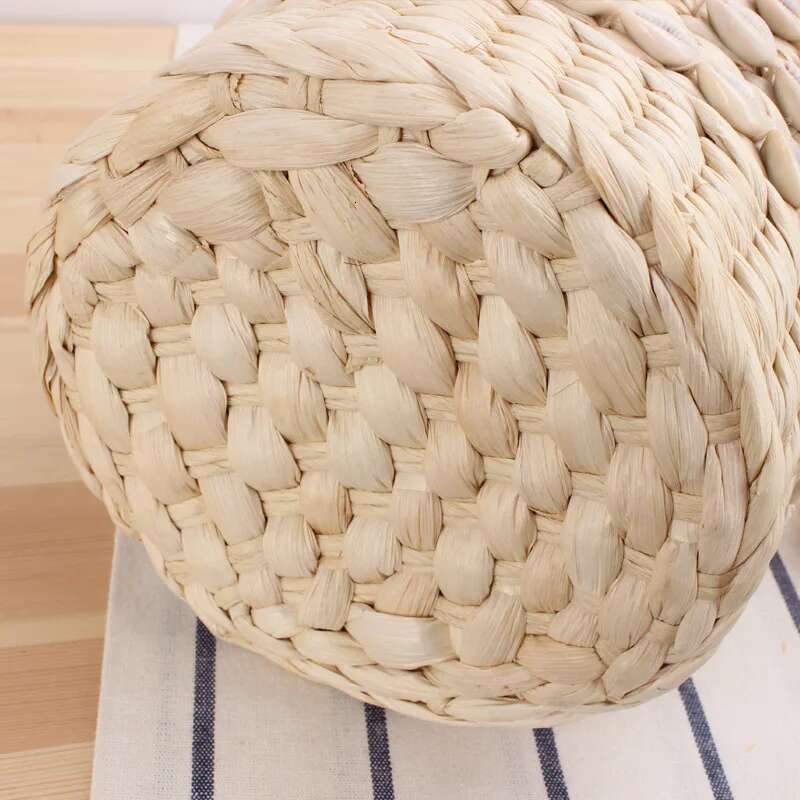 New Natural Shell Bucket Woven Japanese And Korean Hand Carrying Crossbody Dual-Use Straw Casual Women's Bag