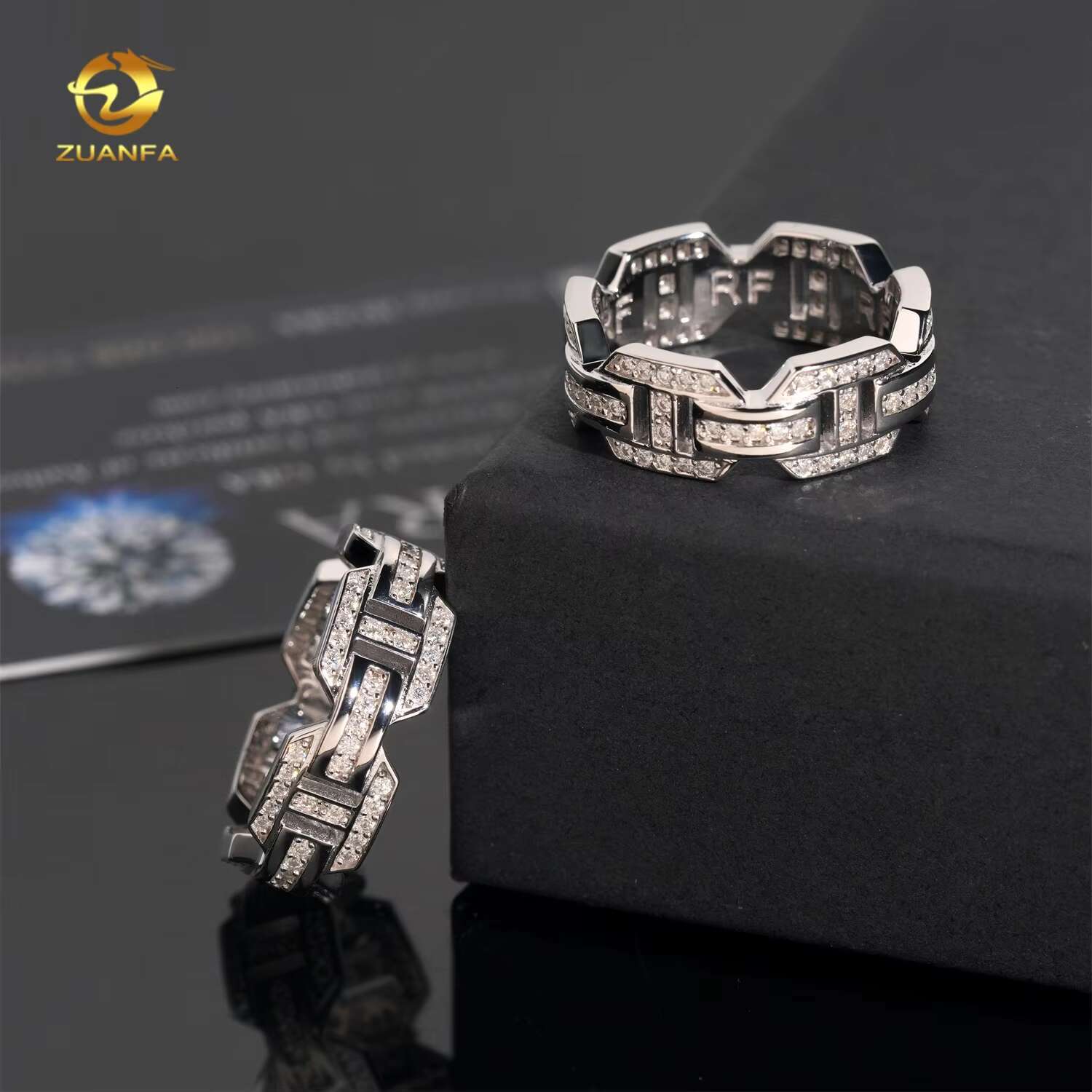 Custom Made 925 Sterling Silver Pass Diamond Tester Iced Out Eternity Moissanite Hip Hop Ring