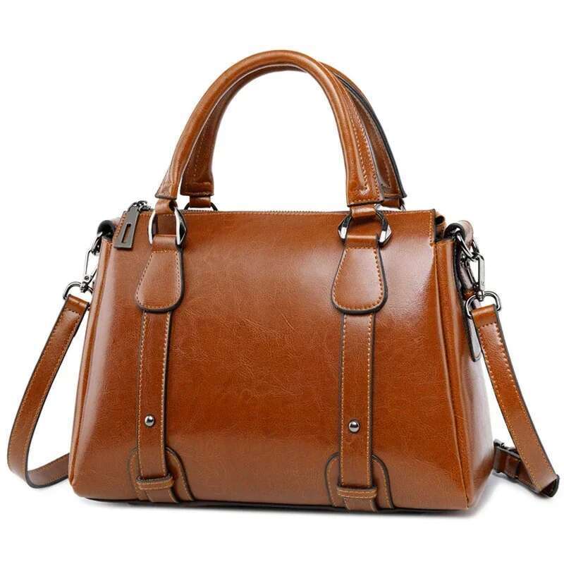New Fashion Big Shoulder Bags For Women Top Double Handbag High Quality Genuine Split Leather Ladies Side Designer Bag