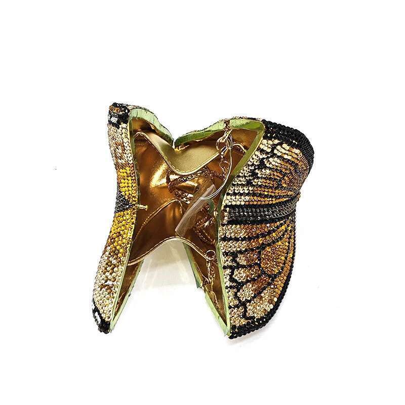 SIZE Elegant SMALL women evening party purses bridal wedding bag vintage butterfly crystal clutches bags