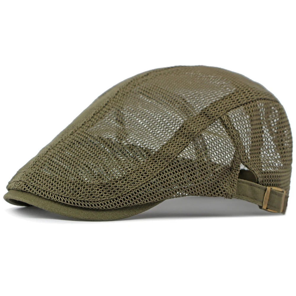 HT4379 Berets Men Women Breathable Mesh Sun Cap Spring Summer Adjustable Flat Cap Male Female Artist Painter Beret Hat Beret Cap 250514