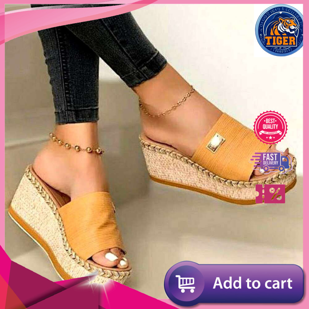 Ddmytiger Females Womens High Heels Sandal Summer Leisure Wedges Sandals New Outdoor Beach Slippers Women Platform Mules Slipper Plus Size Synonyms S 