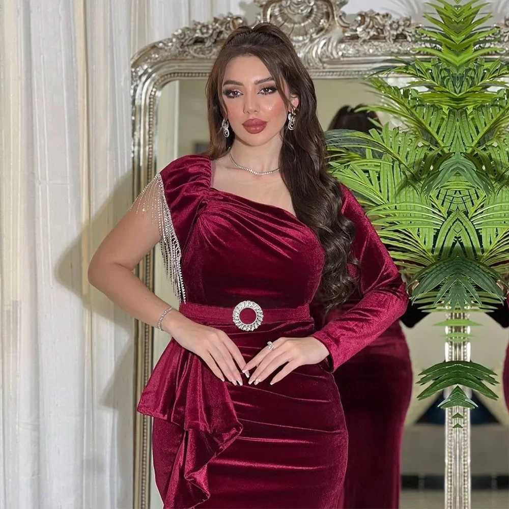 Morocco Velvet Kaftan Eid Ramadan Muslim Tassel Evening Dress Women Dubai Abaya Turkey Caftan Arab Robe Islam Jalabiya Djellaba X250514