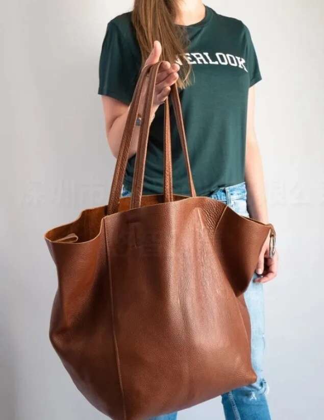 2023 Soft Pu Leather Hand Big Tote Retro Lady Shopper Purses Casual Over Large Women Shoulder Bags Designer Handbags