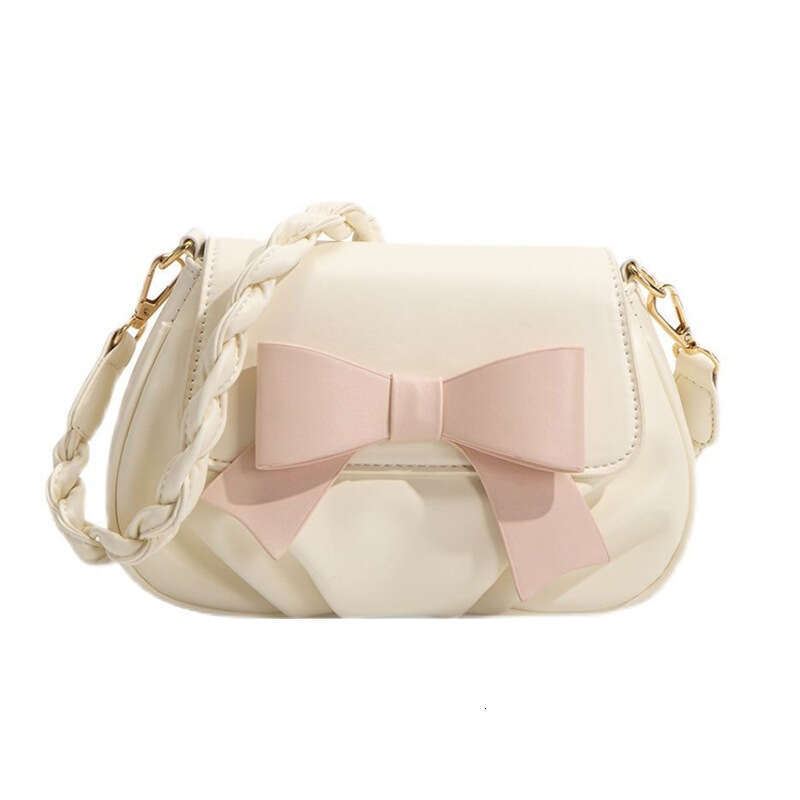 Advanced Style For Women, New Women's Bow Shaped Small Round Pleated Cloud Soft Shoulder Bag, Crossbody Bag