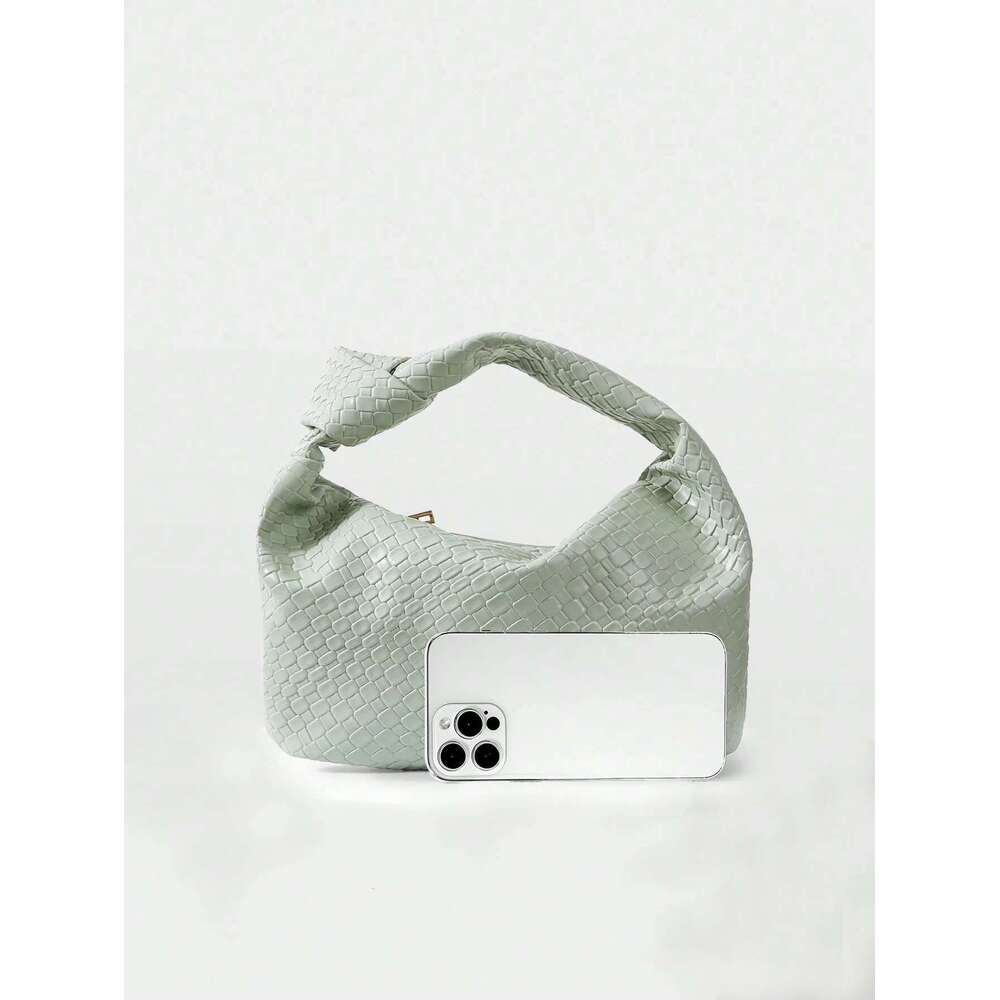 Women's High-End Woven Decoration Crescent Handbag, Suitable For Parties, Dates, Weddings, Shopping