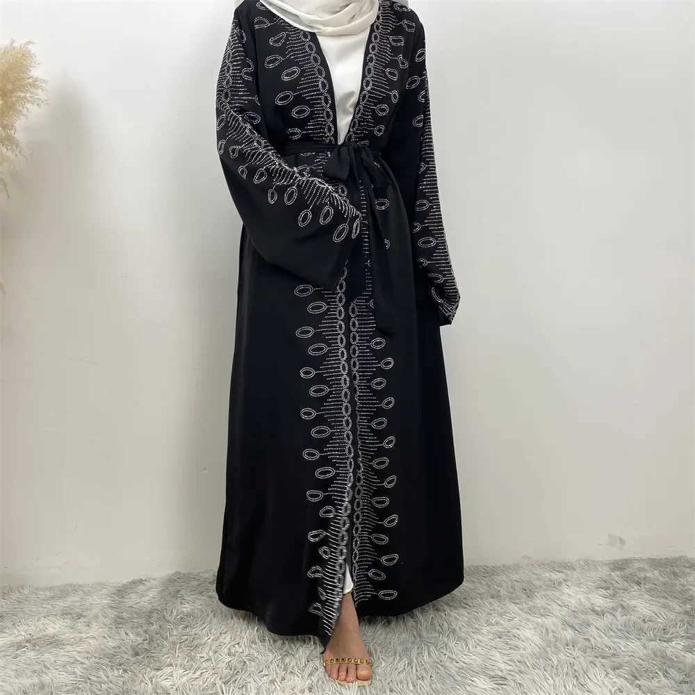 Ramadan Diamonds Black Abayas Women Dubai Luxury Muslim Wedding Party Dress Ka Islam Clothing Kaftan Jalabiya Kimono Abaya X250514