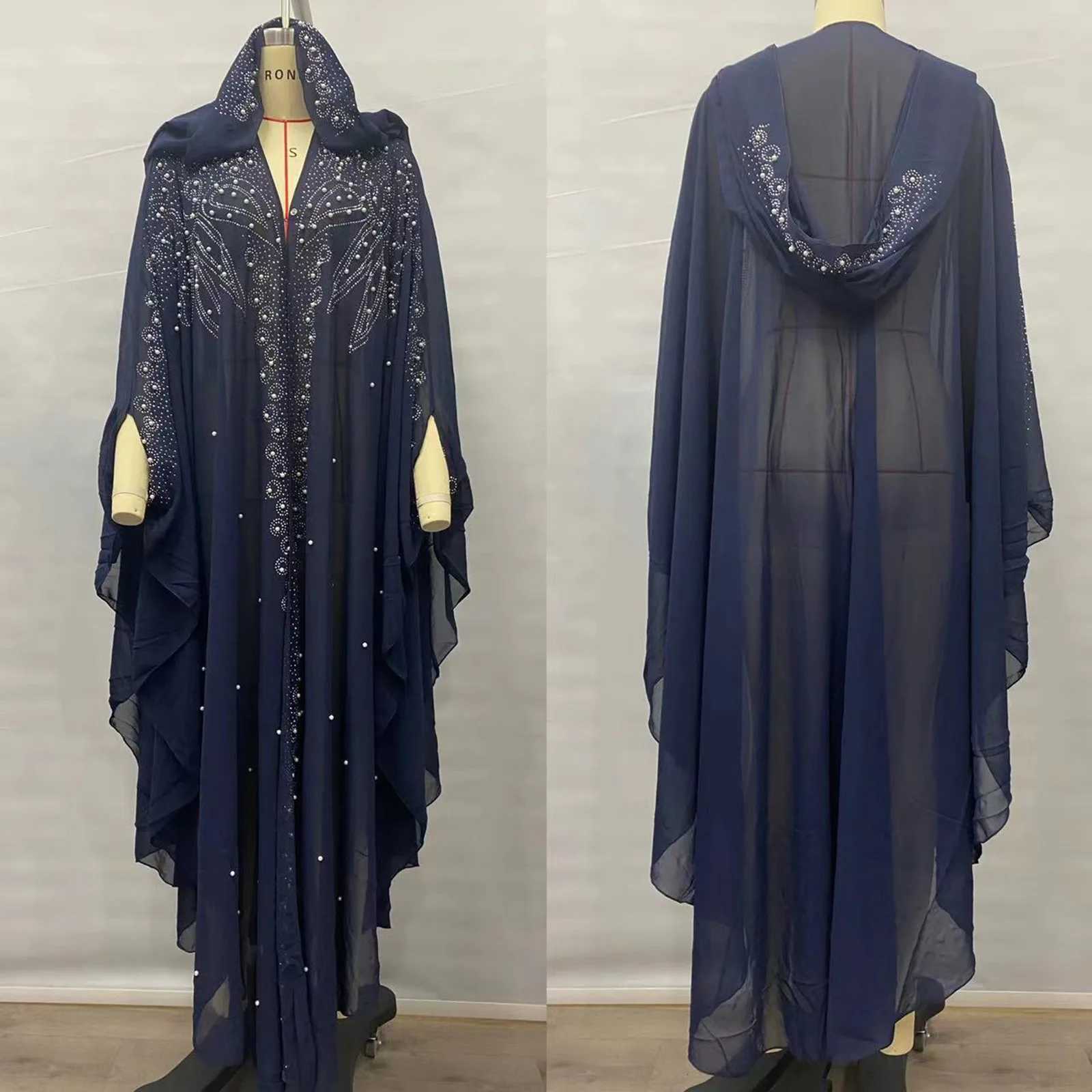 Muslim Abaya Hooded Chiffon Slve One-Piece Prayer Dress Women Jilbab Islamic Clothing Dubai Saudi Black Robe Turkish Modesty X250514