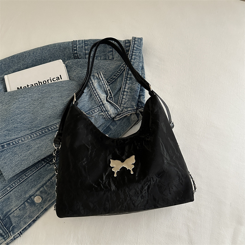 Free Delivery Designer Bag Korean Version Butterfly Fashion Backpack 2025 New Chain Single Shoulder Crossbody Student Class Large Capacity Tote Luxury
