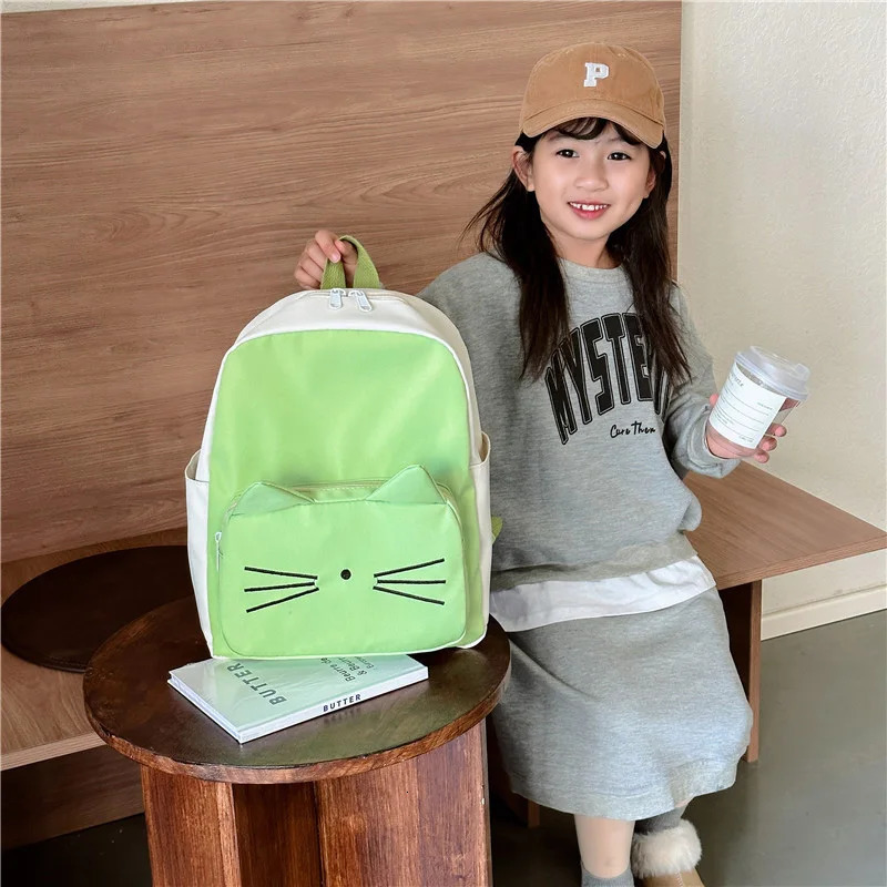 Children Girls Backpack Cartoon Cat Kids Kindergarten School Bags Portable Child Backpack for Boys Travel Bag Kids Gift 250514