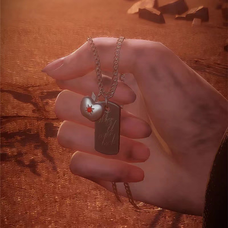 This titanium steel game peripheral necklace is made of solid stainless steel engraved with non-fading color, the same style as "Love and Deep Sp