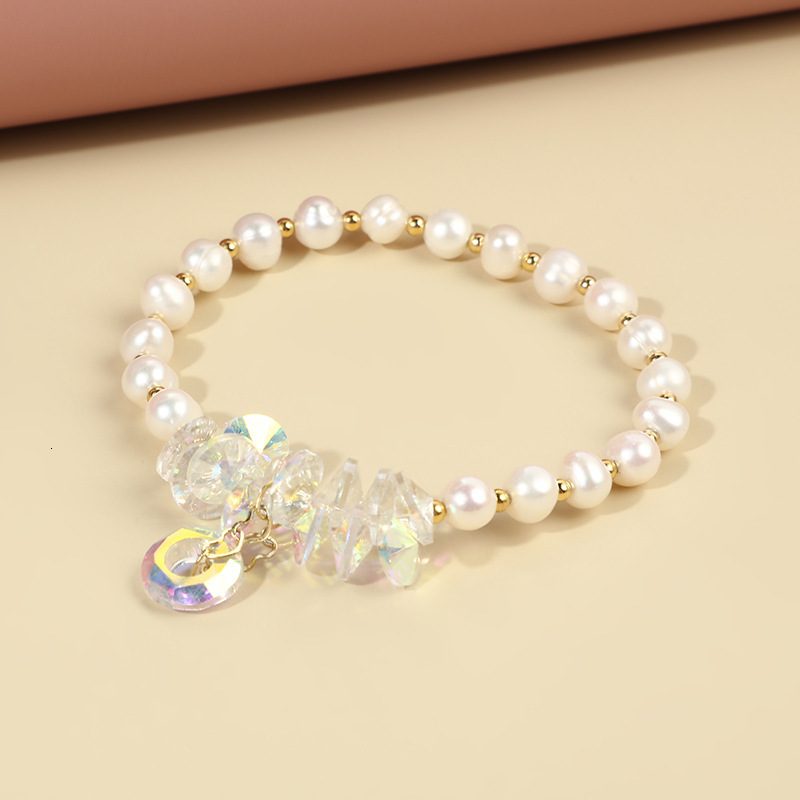 New Japanese Korean style minimalist fashionable pearl bracelet with a slightly luxurious elegant temperament, suitable for teenage girl bracelets,