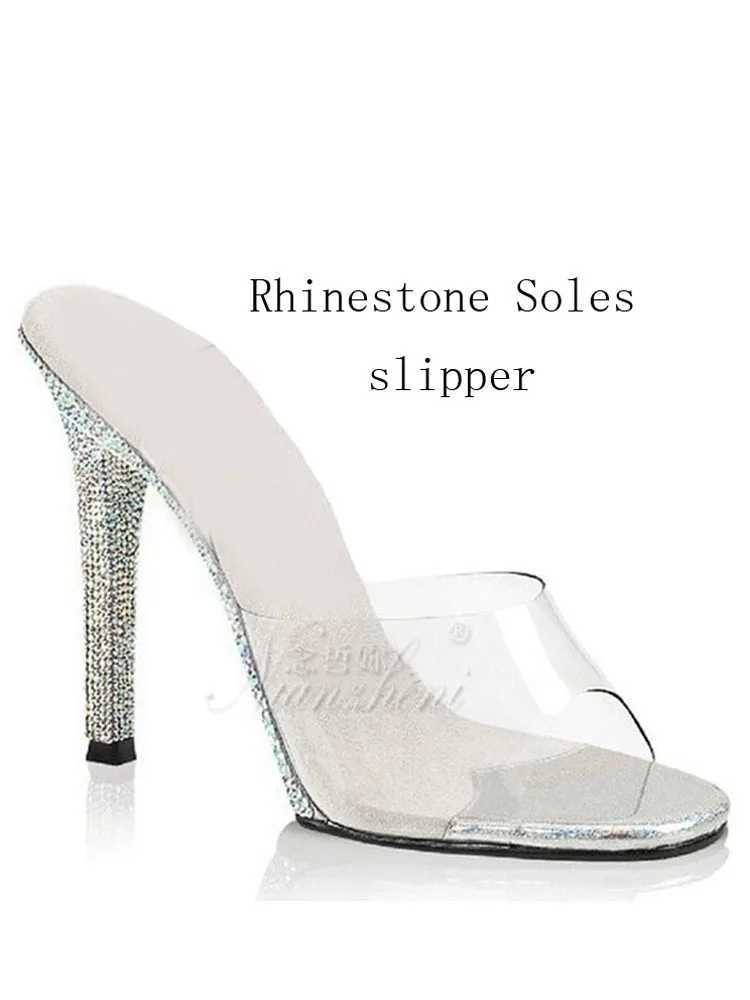 12cm high heel shoes modeling performance bikini competition shoes rhinestone soles stripper fetish sandals evening 5 inches W250514