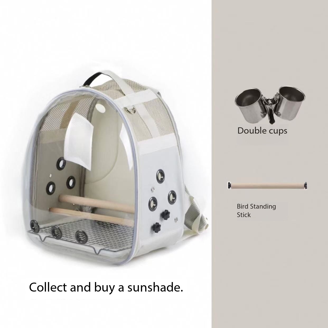 Parrot outdoor bag transparent portable large backpack Xuan Feng Jin Tai Hedgehog Tiger Skin two bird outdoor backpack