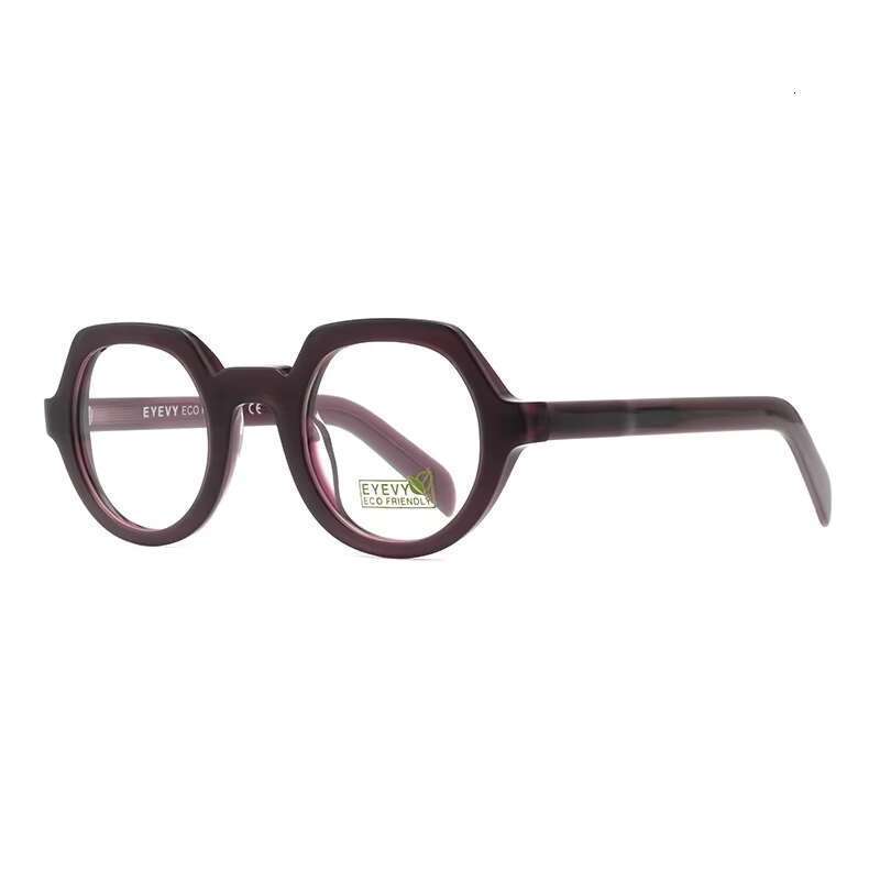 Newly arrived logo for both men and women, biodegradable circular sloping bio ecological acetate fiber optical frame