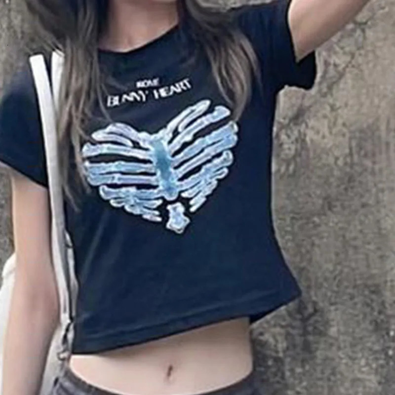 Future Milf Star Print Crop Tshirts Fashion Casual Women Top Summer Retro Sexy Egirl Baby Tee Streetwear Y2k Clothes 250514