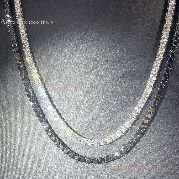 Best Gift for Mans Women Hip Hop Bracelet 3mm Wide S Sier Moissanite Dia Necklace Tennis Link Chain