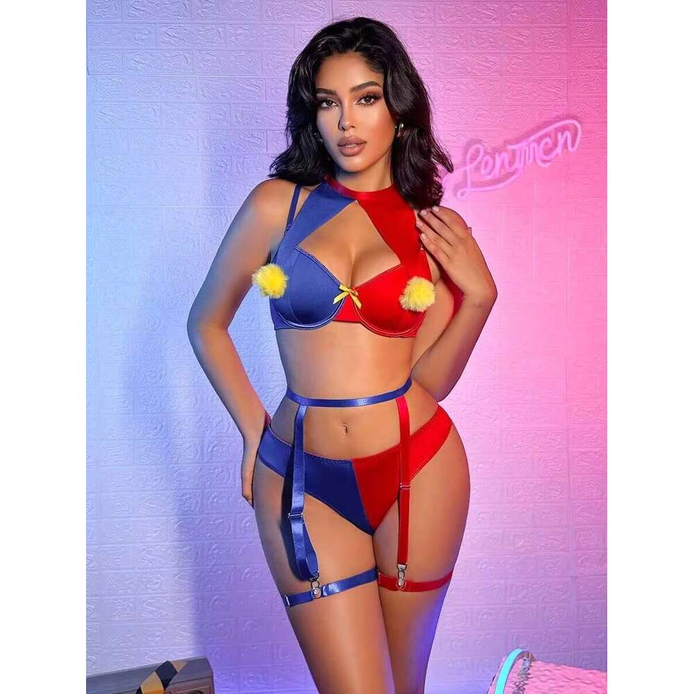 2025 New Design Lingerie Set Uniform Red And Blue With Costumes Sexy Sets