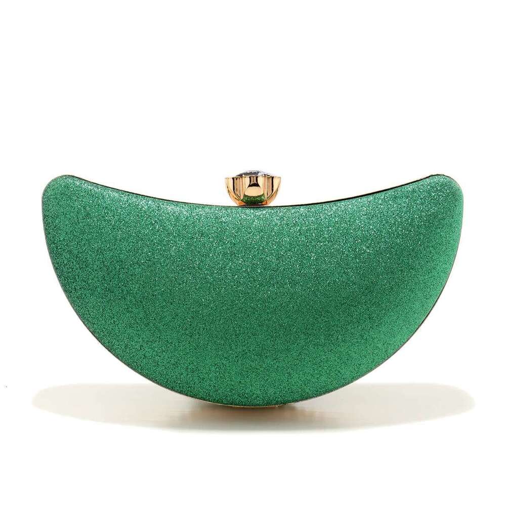 Color Women Green Evening Bags With Rhinestones Hollow Out Style Clutch Dias Moon Design Wedding Glitter Lady Bridal