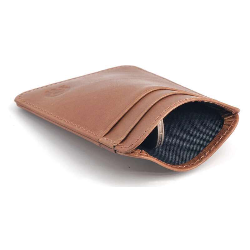 Fashion 100% Genuine Leather Thin Bank Credit Case Mini Wallet Men Bus Card Holder Cash Change Pack Business ID Pocket