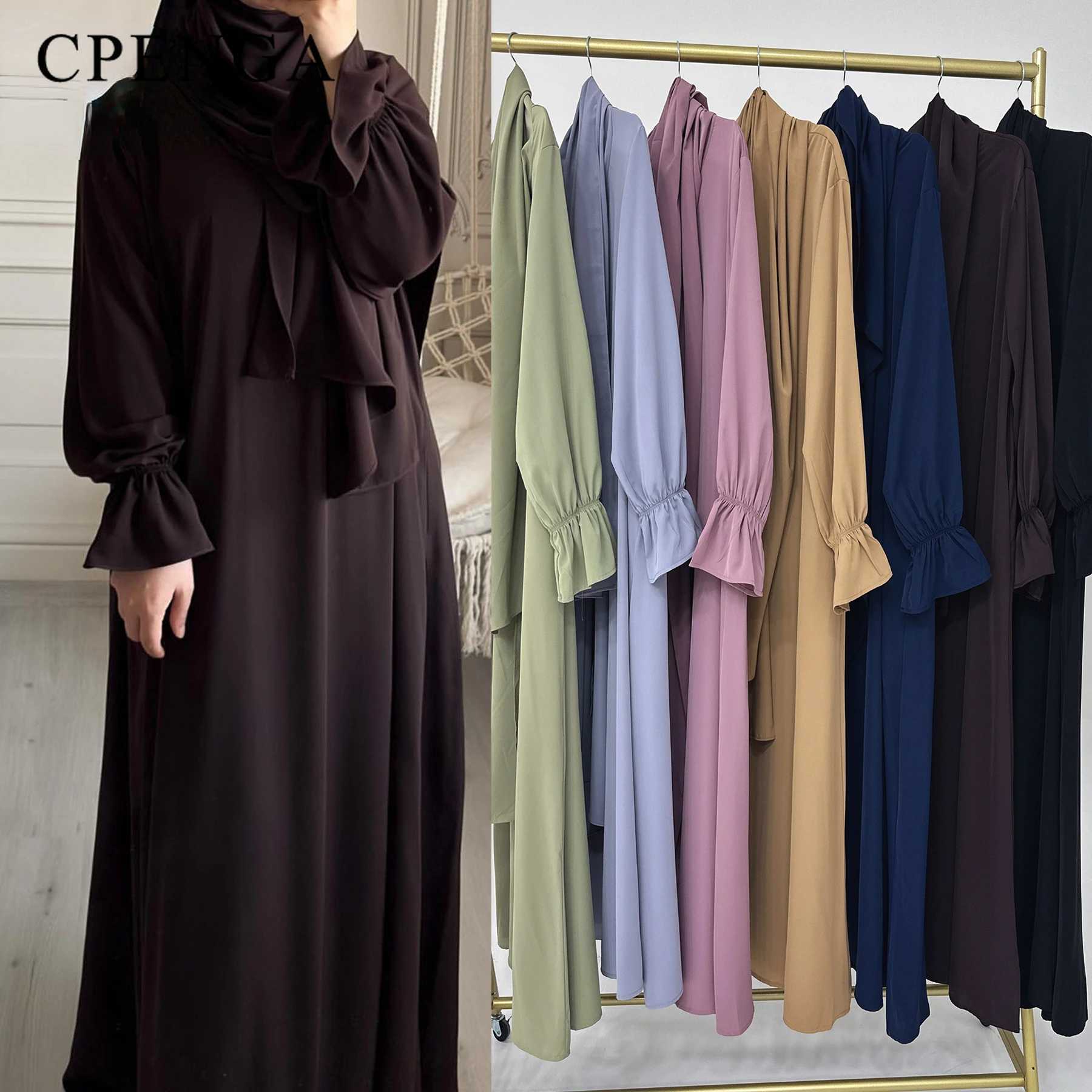 2024 Spring Muslim Modest Dress for Women Eid Arabic Femme Hijab Abaya Dubai 2 Pieces Islamic Long Slve Turkey Robe clothing X250514