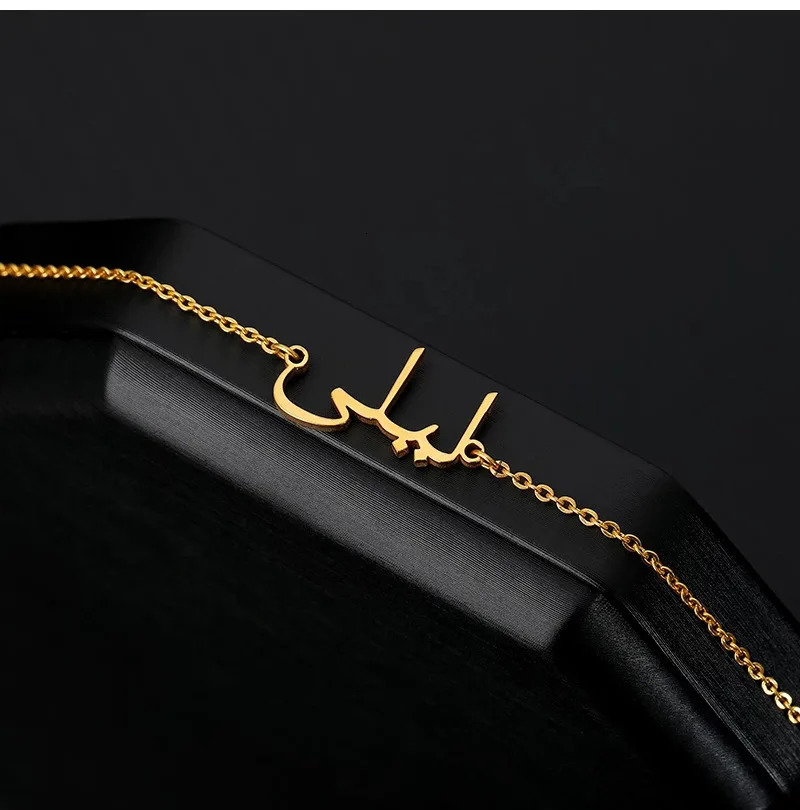 DOREMI butterfly Charms Name Heart Anklet Stainless Steel Custom Name Anklet Personality Nameplate Arabic Letter Personalize 250513