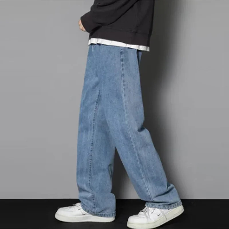 2025 Men Baggy Casual Jeans Male High Street Straight Leg Denim Pants American Classic Retro Summer Casual Long Trousers 250513