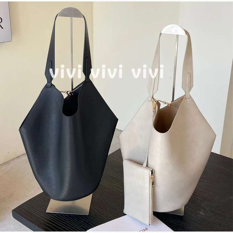 Brand Design Retro Lotus Tote Women New Fashion Leisure Bucket Shoulder Handbag Underarm Shopping Bag Comes With Wallet