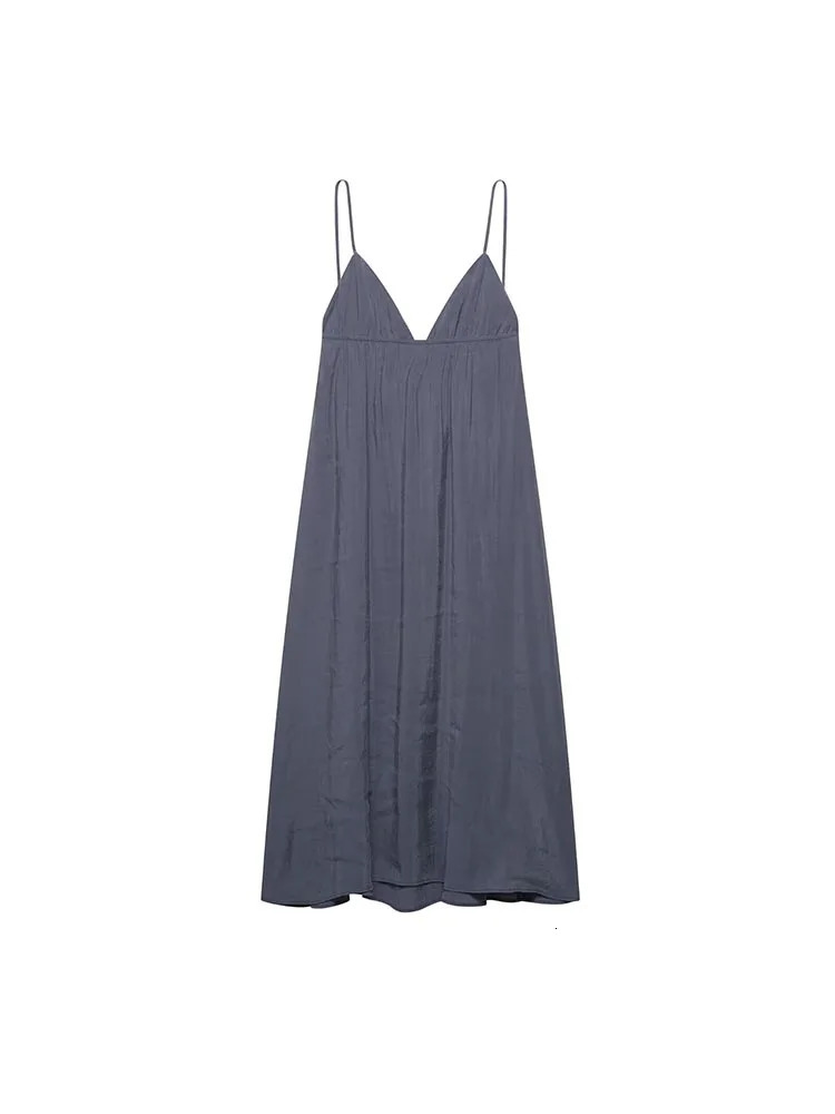 Women Summer MIDI Strap Dress Fashion Solid Strapless Sleeveless Female Elegant Street Dresses Clothing 250514