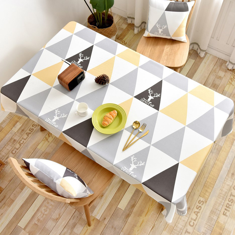 A0901 Nordic style tablecloth waterproof and scalding PVC coffee table mat rectangular household thickened tablecloth tablecloth washable and oil-proo