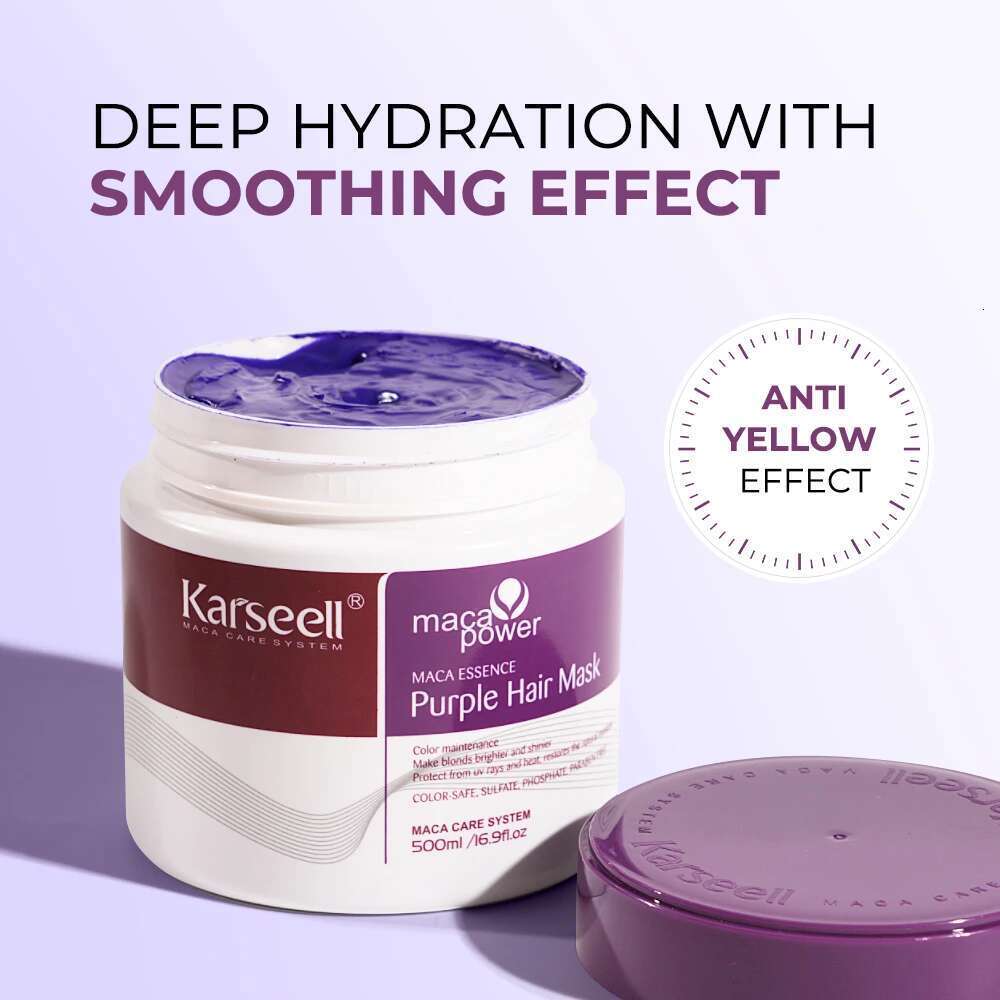 Karseell Purple Mask 16.90 Fl.Oz 500Ml Professional Neutralizes Brass Yellow Tones For Blonde Sier Gray Highlighted Hair