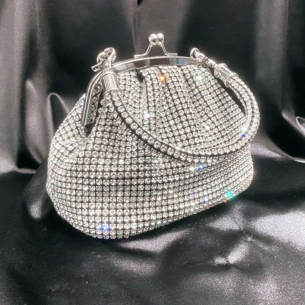 Handmade Rhinestones Evening Clutch Bag Purses And Handbag Designer Shiny Crystal Clutch Purse Bucket Bag Shoulder Bags