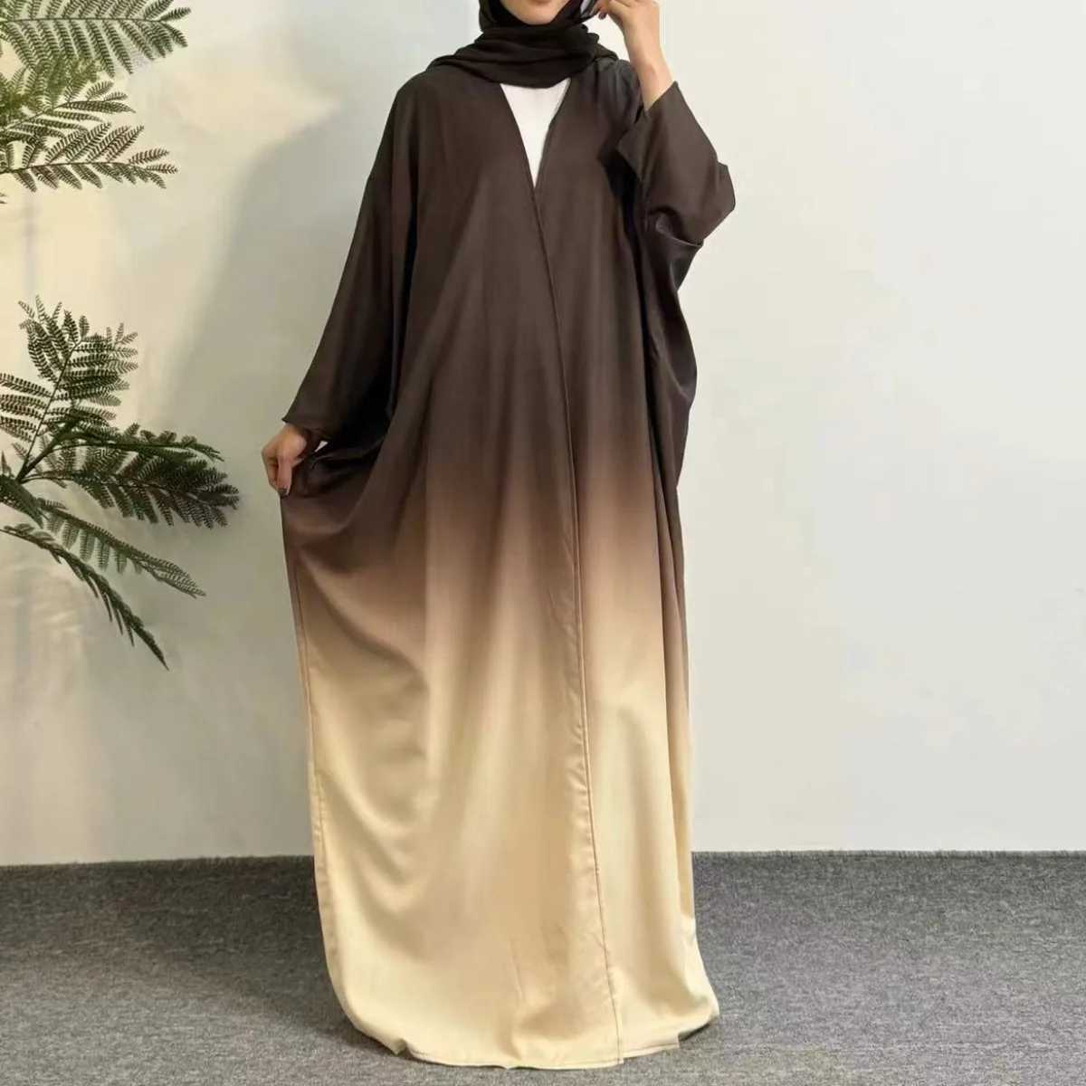Open Front AbayaLong Slve Maxi Length Dress Womens Clothing Muslim Abayas Cardigan Out Kaftans Women Jilbabs X250514