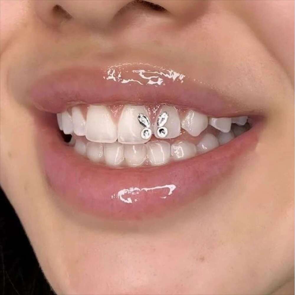 10 pieces/set of dental accessories, various shapes, colored crystal stones, lead-free butterfly teeth